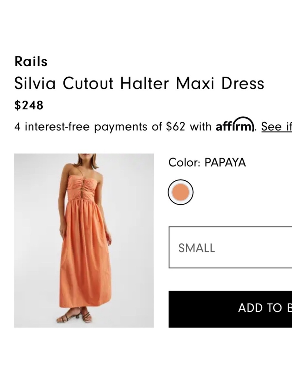 Rails Strapless Peach-Orange Maxi Dress with Front Keyhole - Picture 5 of 12